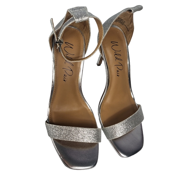 Wild Pair Bethie Two-piece Dress Sandals Silver 7 - Picture 7 of 9
